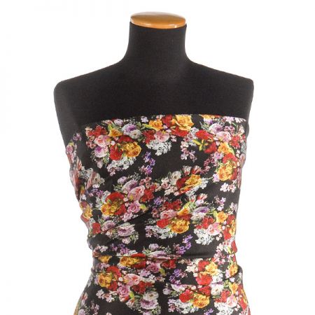 Hedvábí šatové květinová mozaika