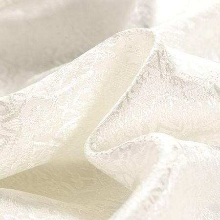 Žakárová jemná látka ornament ivory