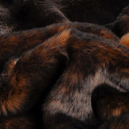 Imitace kožešiny hnědočerná nízký vlas