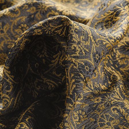 Hedvábný brokát šanžán zlatý květ