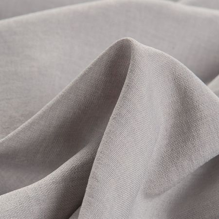 Kostýmová pružná látka imitace lnu světle šedá