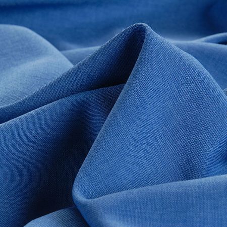 Kostýmová pružná látka imitace lnu modrá