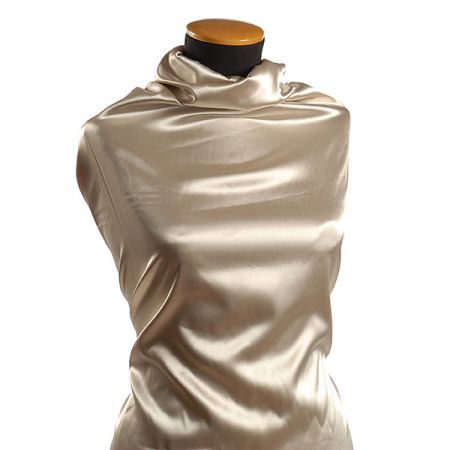 Satén taft pružný béžová