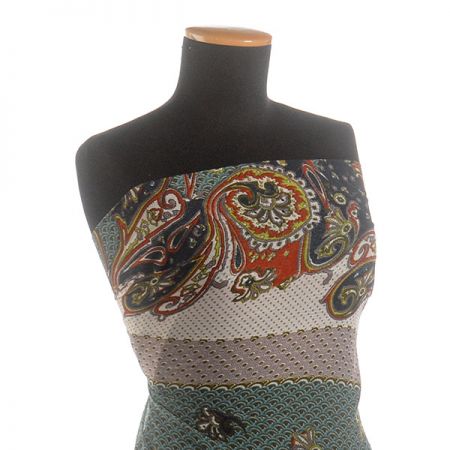 Šifon paisley vzor bordura