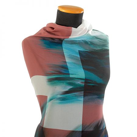 Žoržet abstraktní malba fantazie tyrkys/starorůžová