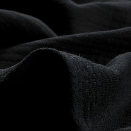 Bavlněný mušelín dvojitá gázovina černý