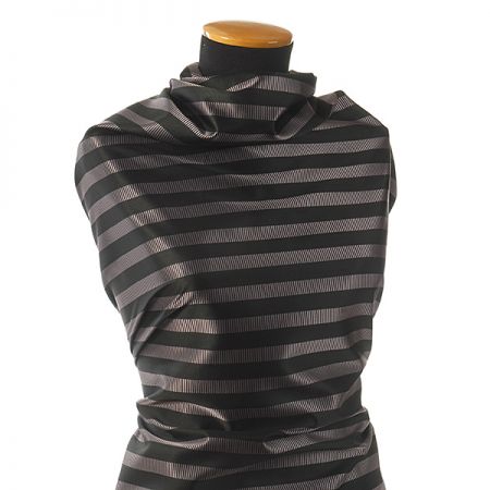 Taft proužky růžovo/šedý