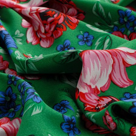 Žoržet mat Gipsy style bordura zelený