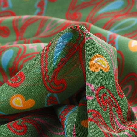 Pletenina paisley vzor zelená