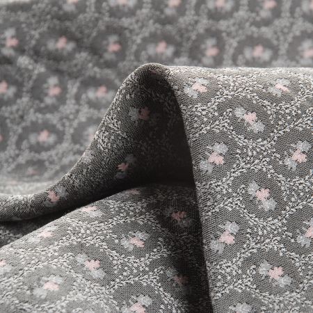 Brokát nepružný drobné květy šedostarorůžová