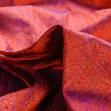 Šantung jednobarevný šanžán oranžovomodrý