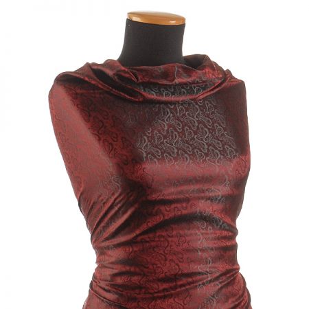 Podšívka žakárová vínová/černá