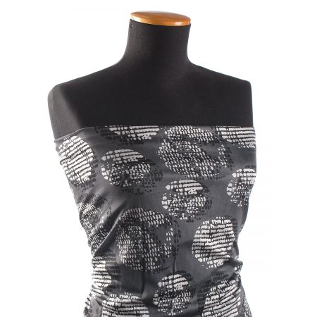 Úplet viskozový geometrický vzor černobílý