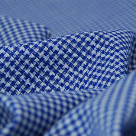 Bavlněná látka oboustranná kostka modrobílá