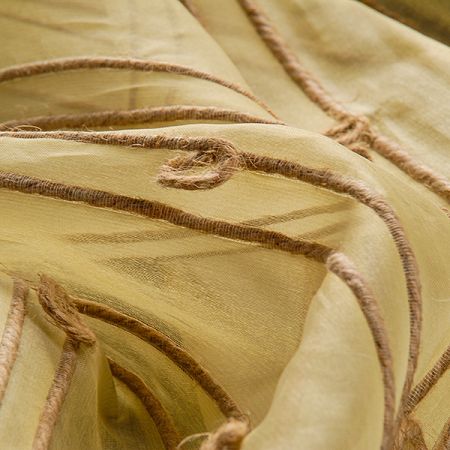 Organza hedvábná jutový proužek pastel žlutá