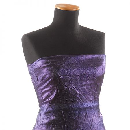 Lamé šatová látka kreš fialová