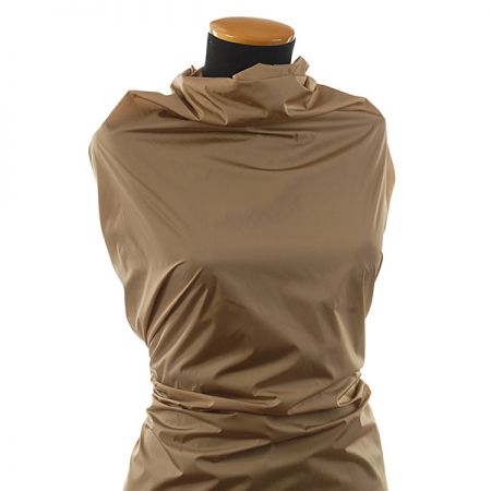 Taft hladký jemný hnědobéžový