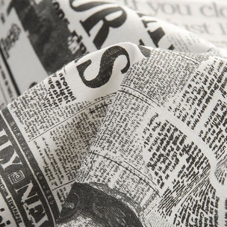 Bavlněná látka vzor novin tisk