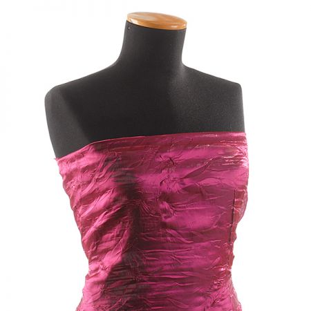 Lamé šatová látka kreš fuchsiová tmavá