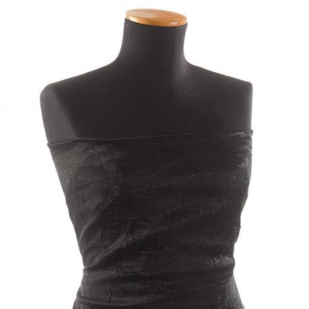 Lamé šatová látka kreš černá