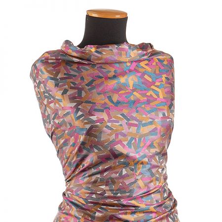 Brokát geometrický motiv šedý