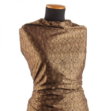 Hedvábný brokát šlechtický tyrkysový/zlatý