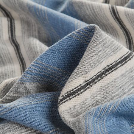 Úplet pletenina bavlna proužky modrá bílá