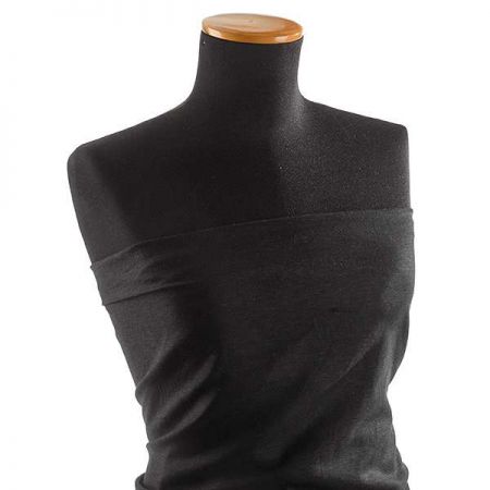 Len pružný viskoza směs černé barvy