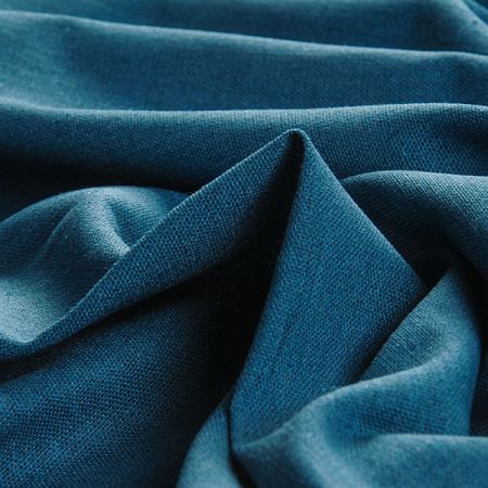 Len pružný viskoza směs jeans modrá