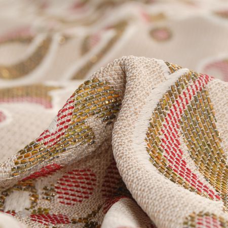 Žakárová dekorační látka květinový ornament