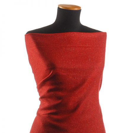 Vlněná látka tweed červená