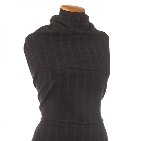 Flauš vlna, kašmír proužky hnědá/černá