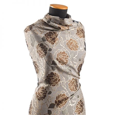 Žakárová tkanina motiv velké květy