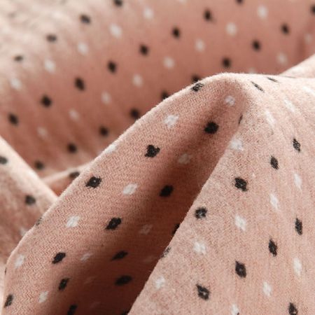 Vlna směs žakár drobný vzor pudrová