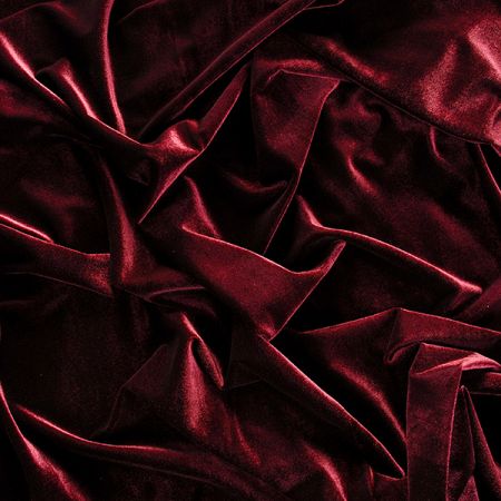 Samet pružný velur vínově červený