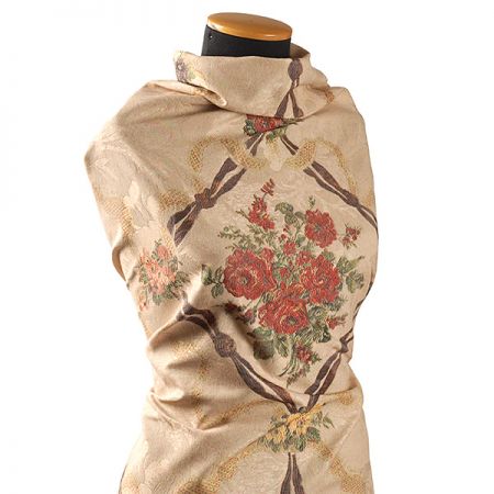 Žakárová látka digitální tisk květy