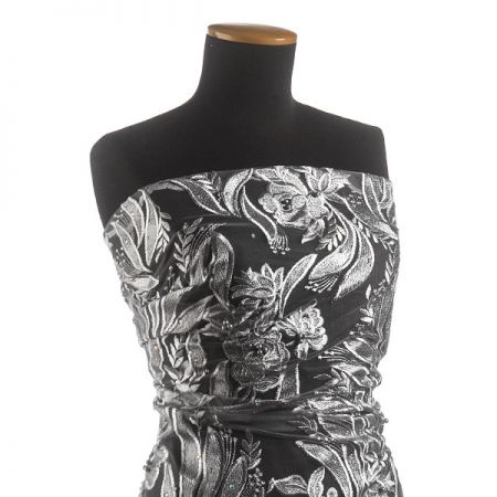 Krajka květinový motiv šedá