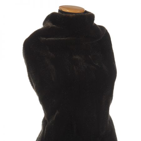 Imitace kožešiny norek tmavě hnědý/pruhy