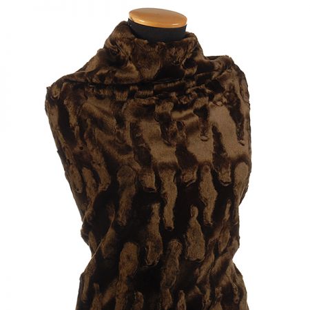 Imitace kožešiny plastická struktura hnědá