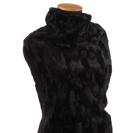 Imitace kožešiny plastická struktura černá