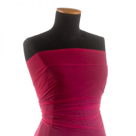 Šifon  imitace hedvábí duhový fuchsiová růžová