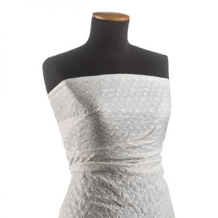 Taft žakár květinový vzor slonová kost