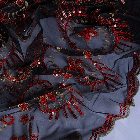 Efektní krajka vyšívaný tyl