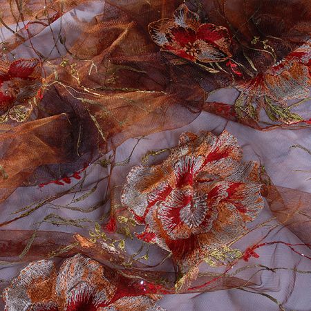 Efektní krajka vyšívaný tyl látka