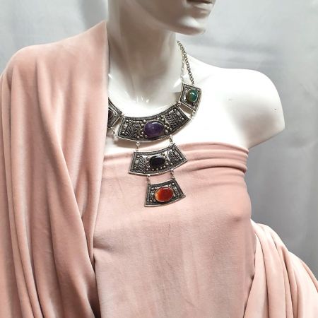 Samet pružný velur mat pastel starorůžový