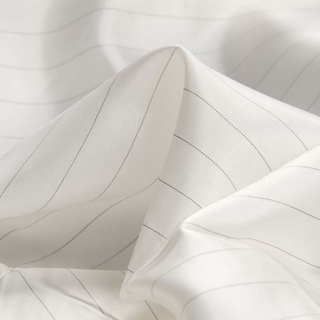 Podšívka žakárová proužky černá/lomená bílá