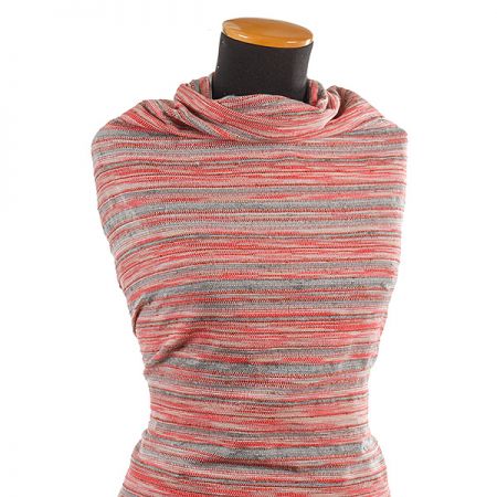 Látka Art Fabrics vlna směs šedočervený melír