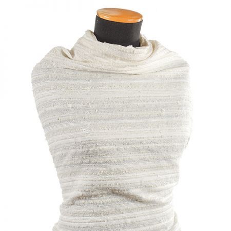 Látka Art Fabrics vlněné buklé bílá/stříbrná 