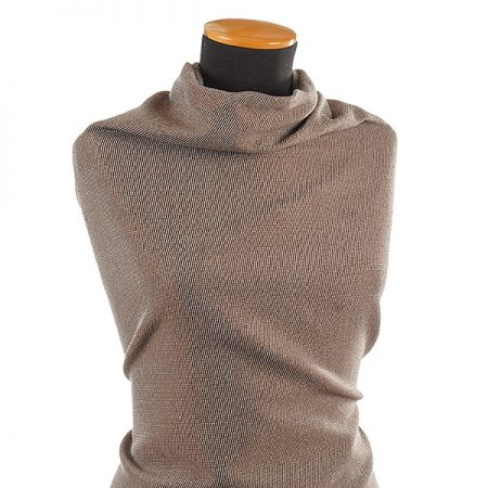 Kostýmová látka bavlna směs hnědobílá