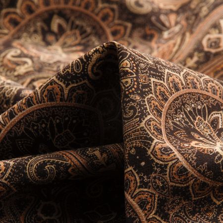 Úplet nurek krepa paisley hnědá/hnědá